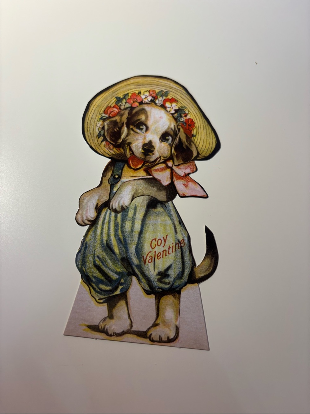 Vintage Style Dog Valentine card - Multicolor
